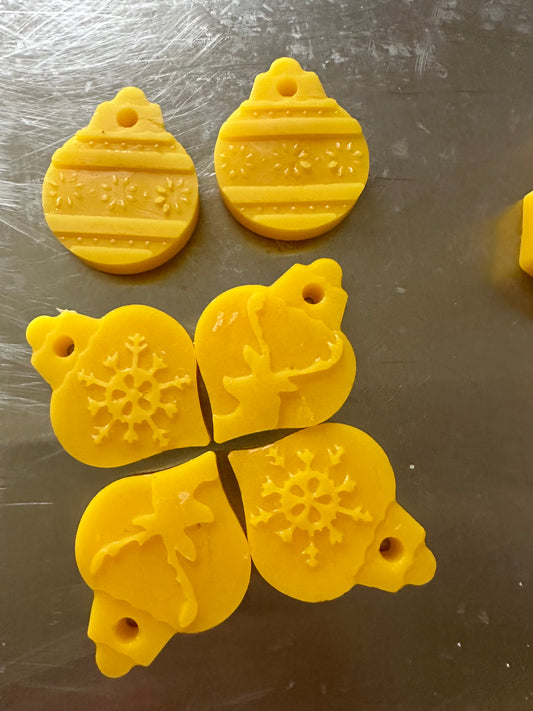 100% All Natural Beeswax Christmas ornaments