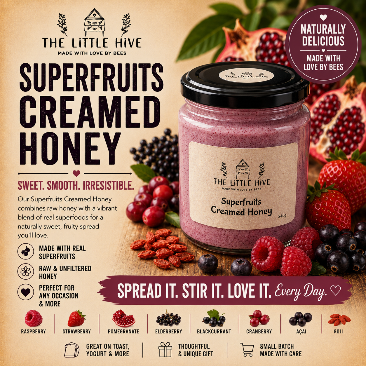 Flavoured Creamed Honey 340g